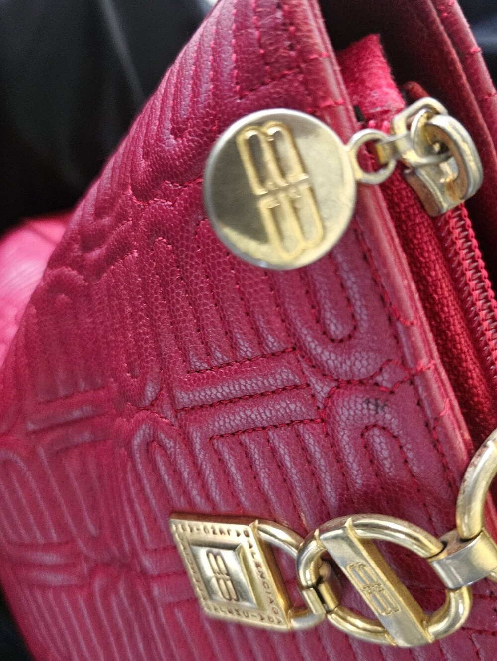BALENCIAGA RED HANDBAG, BALENCIAGA BB Kumkang Leather Bag - Picture 11 of 12